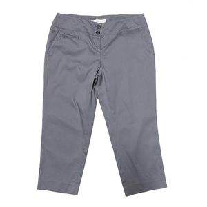 Ann Taylor LOFT Marisa Cropped Grey Crop Pants 4 Petite Business Casual Office